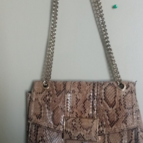 River Island London One Size Handbag Shoulder Bag 100% Polyurethane Beige&Brown - Picture 3 of 6